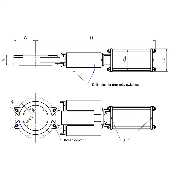 FS - Flat slide gate valve - Válvula guilhotina
